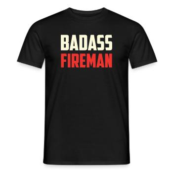 Combatant firefighter badass - Men's T-Shirt - black - Front - AI Model Male 178 light (178cm)