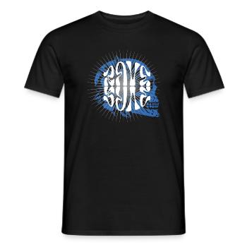 Musique rave Crâne éthéré aux lignes rayonnantes - T-shirt homme - noir - Devant - AI Model Male 178 light (178cm)