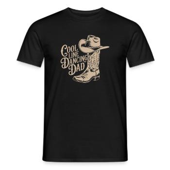 Line dancing dad cowboy hat style decoration - Men's T-Shirt - black - Front - AI Model Male 178 light (178cm)