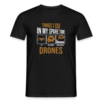 Things I do in my spare time drones Drohnen Pilot - Männer T-Shirt - Schwarz - Vorne - AI Model Male 178 light (178cm)