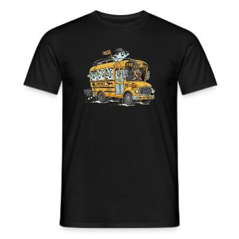 Conception d’Halloween de bus fantôme hanté - T-shirt homme - noir - Devant - AI Model Male 178 light (178cm)