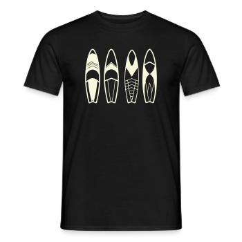 Minimalistische abstrakte Surfbretter - Männer T-Shirt - Schwarz - Vorne - AI Model Male 178 light (178cm)