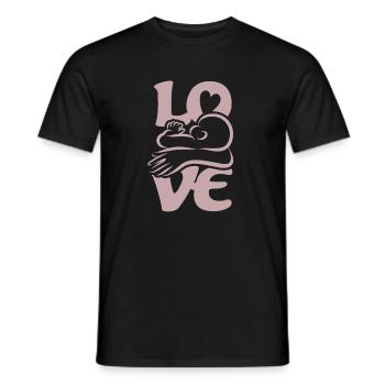 Bébé qui boit et qui allaite Maman AMOUR - T-shirt homme - noir - Devant - AI Model Male 178 light (178cm)
