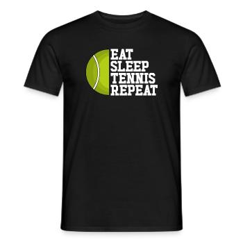 Eat Sleep Tennis Repeat Tennis - Men's T-Shirt - black - Front - AI Model Male 178 light (178cm)