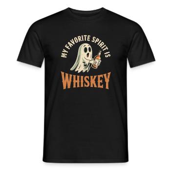 My Favorite Spirit Is Whiskey Ghost - Men's T-Shirt - black - Front - AI Model Male 178 light (178cm)
