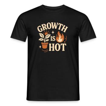 Wachstum ist heißes Pflanzenfeuer-Motivationsdesign - Männer T-Shirt - Schwarz - Vorne - AI Model Male 178 light (178cm)