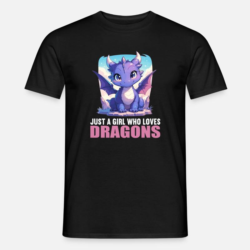 Drachen Drache - Männer T-Shirt - Schwarz