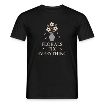 Fleuriste de mariage Floral Designer -crew Bouquet - T-shirt homme - noir - Devant - AI Model Male 178 light (178cm)