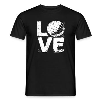 Love Golf Grunge Style Bold Golf Ball Fan - Männer T-Shirt - Schwarz - Vorne - AI Model Male 178 light (178cm)