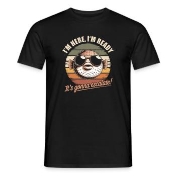 Im Here Ready Tapir Escalate Saying Party Retro - Men's T-Shirt - black - Front - AI Model Male 178 light (178cm)