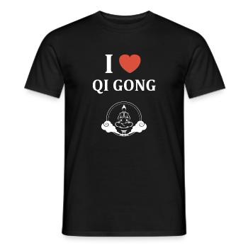 Qi Gong Design Balance and Serenity - Men's T-Shirt - black - Front - AI Model Male 178 light (178cm)