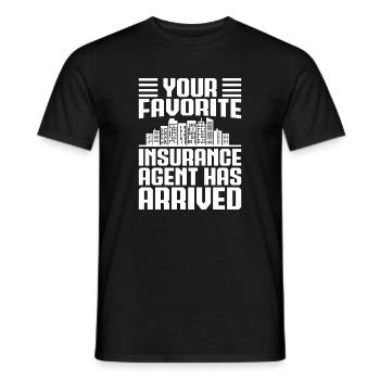 Insurance Agent Costume Your Favorite Arrived - Men's T-Shirt - black - Front - AI Model Male 178 light (178cm)