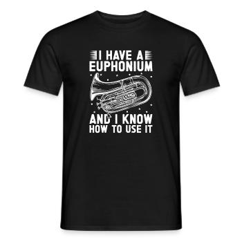 Joueur de baryton Je sais m'en servir Euphonium - T-shirt homme - noir - Devant - AI Model Male 178 light (178cm)