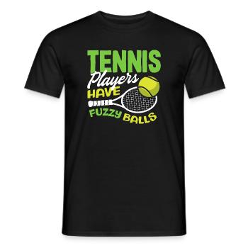 Tennis Players Have Fuzzy Balls - Men's T-Shirt - black - Front - AI Model Male 178 light (178cm)