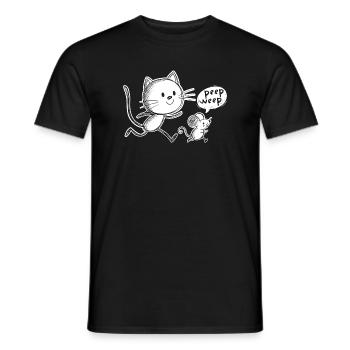Cat and Mouse - Men's T-Shirt - black - Front - AI Model Male 178 light (178cm)