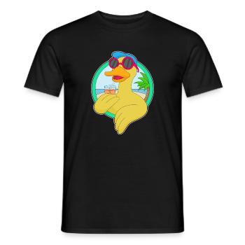 Ente Strand Getränk Sommer - Männer T-Shirt - Schwarz - Vorne - AI Model Male 178 light (178cm)