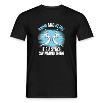 Synchronschwimmen Kunstschwimmen Wassersport - Männer T-Shirt - Schwarz - Vorne - AI Model Male 178 light (178cm)