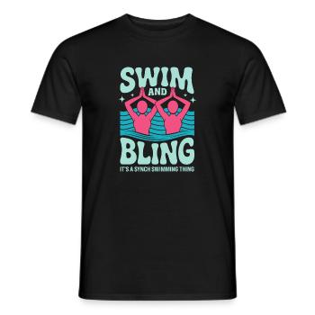 Synchronized swimming Artistic swimming Water sports - Men's T-Shirt - black - Front - AI Model Male 178 light (178cm)