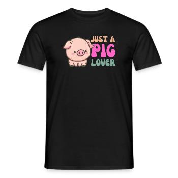 Mignon cochon amoureux illustration pour la mode - T-shirt homme - noir - Devant - AI Model Male 178 light (178cm)