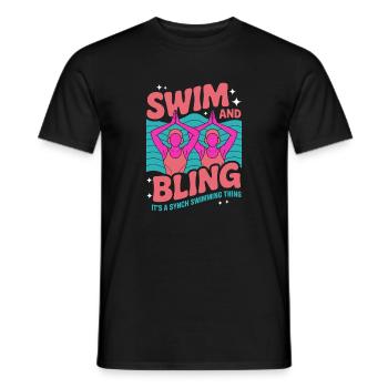 Natation synchronisée Natation artistique Sports nautiques - T-shirt homme - noir - Devant - AI Model Male 178 light (178cm)