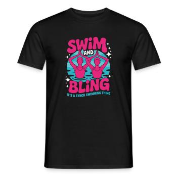 Natation synchronisée Natation artistique Sports nautiques - T-shirt homme - noir - Devant - AI Model Male 178 light (178cm)