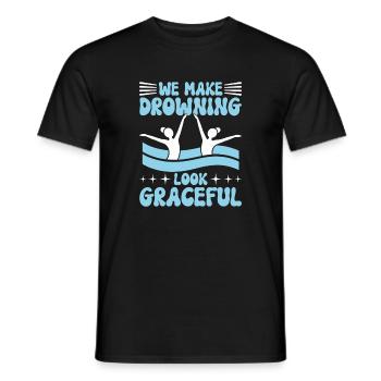 Synchronschwimmen Kunstschwimmen Wassersport - Männer T-Shirt - Schwarz - Vorne - AI Model Male 178 light (178cm)