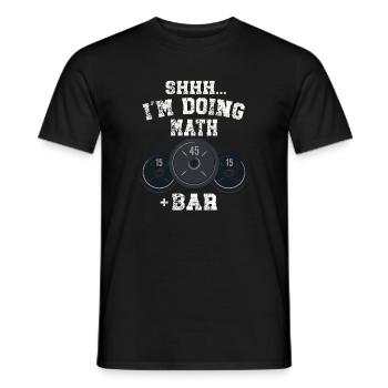 Shhh I'm Doing Math Weight Bar Lifting Workout - Men's T-Shirt - black - Front - AI Model Male 178 light (178cm)