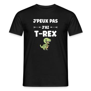 T-Rex Funny Humor for Kids - Men's T-Shirt - black - Front - AI Model Male 178 light (178cm)