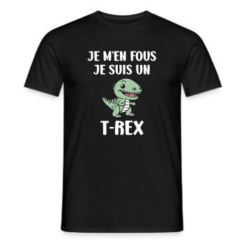 T-Rex Crazy Christmas - Men's T-Shirt - black - Front - AI Model Male 178 light (178cm)