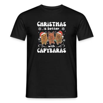 Noël c’est mieux avec des capybaras - T-shirt homme - noir - Devant - AI Model Male 178 light (178cm)