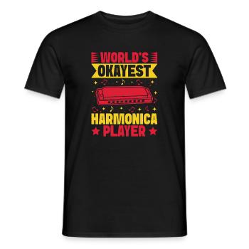 Funny Harmonica Player Okayest Harmonica - Männer T-Shirt - Schwarz - Vorne - AI Model Male 178 light (178cm)