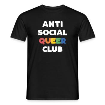 LGBTQ - Anti Social Queer Club - Männer T-Shirt - Schwarz - Vorne - AI Model Male 178 light (178cm)