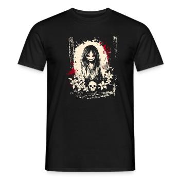 Kimono de fille démoniaque de manga d'horreur - T-shirt homme - noir - Devant - AI Model Male 178 light (178cm)