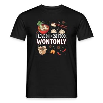 Ausdrucksstarkes chinesisches Essensliebesdesign - Männer T-Shirt - Schwarz - Vorne - AI Model Male 178 light (178cm)