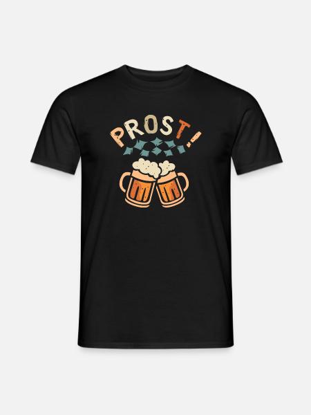 PROST! – Bavarian-style foam beer mugs - Men's T-Shirt - black
