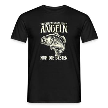 Anyone can study fishing only the best - Men's T-Shirt - black - Front - AI Model Male 178 light (178cm)
