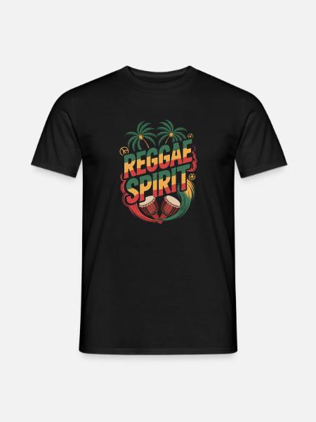 Reggae Spirit Tropical Palm Djembe Drums - Men's T-Shirt - black