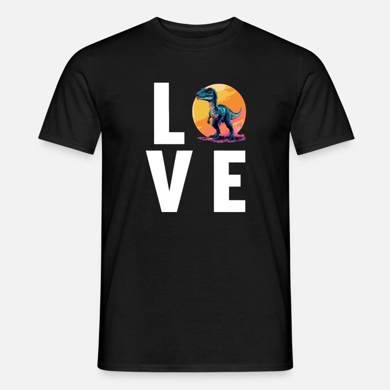 Dino Saurier Dinosaurier - Männer T-Shirt - Schwarz