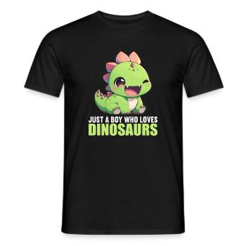 Dino Saurier Dinosaurier - Männer T-Shirt - Schwarz - Vorne - AI Model Male 178 light (178cm)