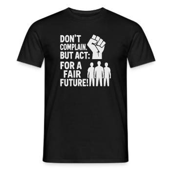 Acting for a fair future - Men's T-Shirt - black - Front - AI Model Male 178 light (178cm)