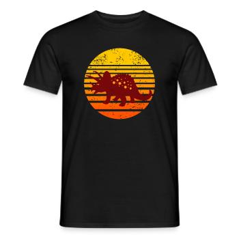 Motif de coucher de soleil de dinosaure - T-shirt homme - noir - Devant - AI Model Male 178 light (178cm)