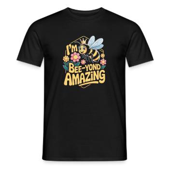 Je suis abeille incroyable abeille mignonne avec couronne et - T-shirt homme - noir - Devant - AI Model Male 178 light (178cm)