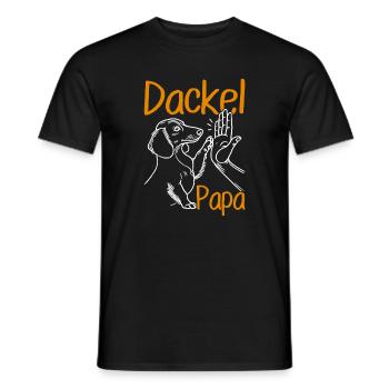 Dackel Papa Hund Motiv Lustig Vatertag Teckel - Männer T-Shirt - Schwarz - Vorne - AI Model Male 178 light (178cm)