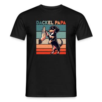 Dackel Papa Hund Motiv Lustig Vatertag Teckel - Männer T-Shirt - Schwarz - Vorne - AI Model Male 178 light (178cm)