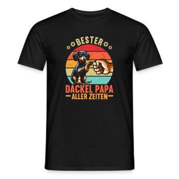 Teckel Papa Teckel Design Homme Fête des Pères - T-shirt homme - noir - Devant - AI Model Male 178 light (178cm)