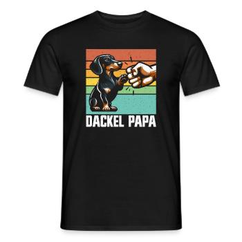 Dackel Papa Hund Motiv Lustig Vatertag Teckel - Männer T-Shirt - Schwarz - Vorne - AI Model Male 178 light (178cm)