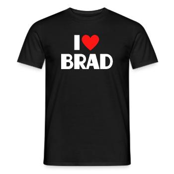 J'aime Brad Red Heart, fan du nom romantique - T-shirt homme - noir - Devant - AI Model Male 178 light (178cm)