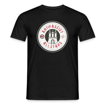Antifascist Allstars – Hamburg shows its stance - Men's T-Shirt - black - Front - AI Model Male 178 light (178cm)
