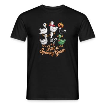Just A Spooky Goose Halloween Vibes - Men's T-Shirt - black - Front - AI Model Male 178 light (178cm)
