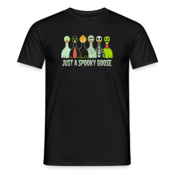 Just A Spooky Goose Halloween Vibes - Men's T-Shirt - black - Front - AI Model Male 178 light (178cm)